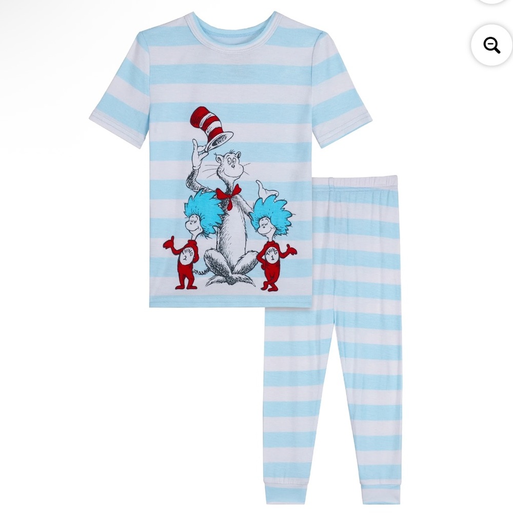 3T NWT Cat in the Hat Toddler Viscose Unisex 2-Piece Pajama Set